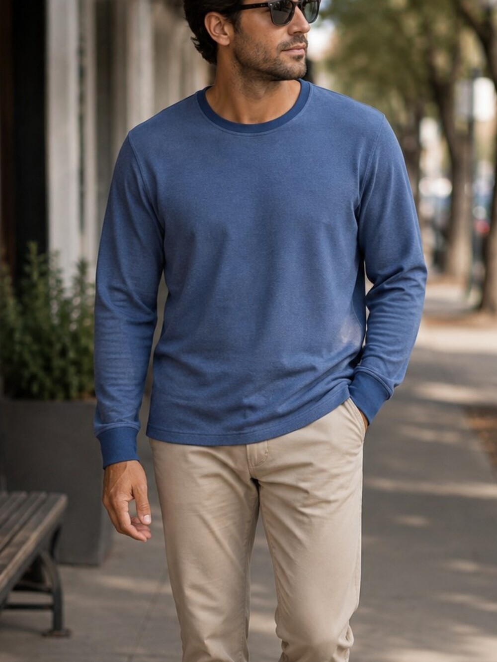 Van Heusen Thermal Crewneck Long Sleeve Shirt XL Cotton Blend